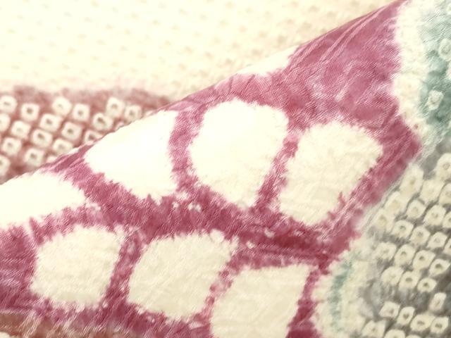 平和屋着物●名門　藤娘きぬたや・総絞り　九寸名古屋帯　総絞り　草花文　正絹　逸品　CABJ9313dy
