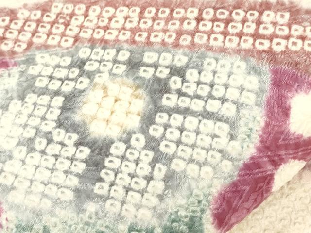 平和屋着物●名門　藤娘きぬたや・総絞り　九寸名古屋帯　総絞り　草花文　正絹　逸品　CABJ9313dy