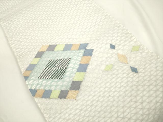 平和屋着物▽太鼓柄袋帯　スリーシーズン　春夏秋　すくい織　幾何学文　金糸　正絹　逸品　CABJ9322dy