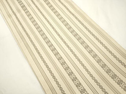 平和屋着物●伝統工芸士　栫井修　両面　全通柄袋帯　染麗花　献上　金糸　正絹　逸品　CABJ9323dy