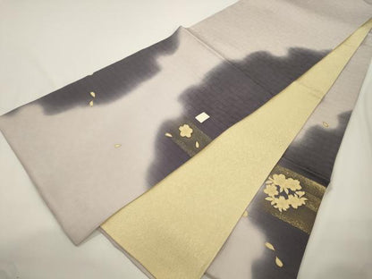 平和屋着物●六通柄袋帯　舞桜文　金彩　やまと誂製　正絹　逸品　CABJ9334dy
