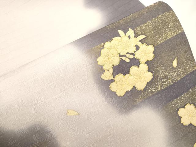 平和屋着物●六通柄袋帯　舞桜文　金彩　やまと誂製　正絹　逸品　CABJ9334dy