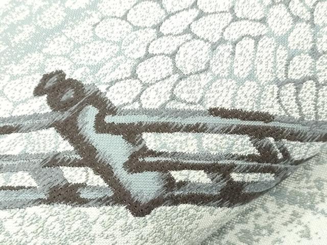 平和屋着物●六通柄袋帯　人物文　金糸　正絹　逸品　CABJ9337dy