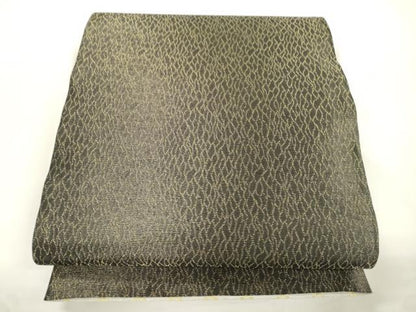 平和屋着物●両面　六通柄袋帯　花織　横段文　金糸　正絹　逸品　未使用　CABJ9338dy