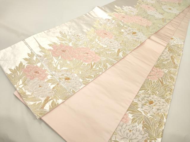 平和屋着物●西陣の名門　本家加納　六通柄袋帯　草花文　金銀糸　正絹　逸品　CABJ9355dy