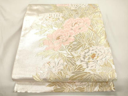平和屋着物●西陣の名門　本家加納　六通柄袋帯　草花文　金銀糸　正絹　逸品　CABJ9355dy