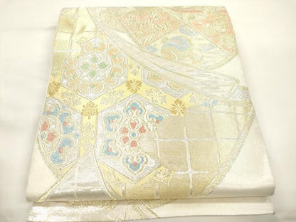 平和屋着物●西陣　川島織物　六通柄　本袋帯　吉祥花文　金銀糸　正絹　逸品　CABJ9358dy