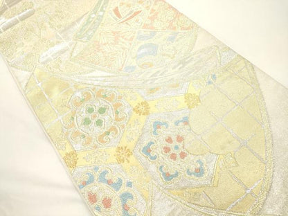 平和屋着物●西陣　川島織物　六通柄　本袋帯　吉祥花文　金銀糸　正絹　逸品　CABJ9358dy