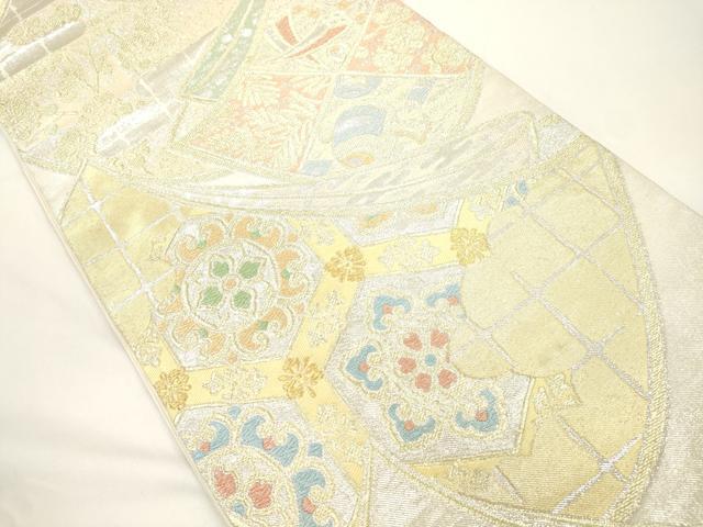 平和屋着物●西陣　川島織物　六通柄　本袋帯　吉祥花文　金銀糸　正絹　逸品　CABJ9358dy