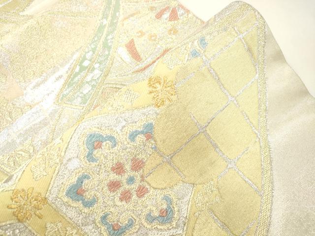 平和屋着物●西陣　川島織物　六通柄　本袋帯　吉祥花文　金銀糸　正絹　逸品　CABJ9358dy