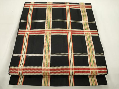 平和屋着物●本場筑前博多織　八寸名古屋帯　吉野間道　正絹　逸品　CABJ9364dy