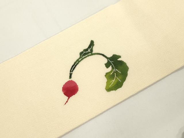 平和屋着物●九寸名古屋帯　型染め　株　鬼しぼ縮緬　正絹　逸品　CABJ9366dy