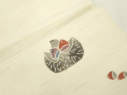 平和屋着物＊夏物　九寸開き名古屋帯　成り物　麻　逸品　CABJ9368dy