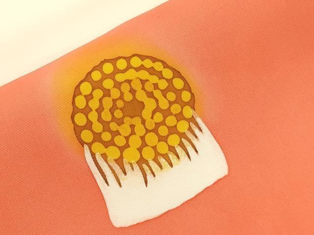 平和屋着物●塩瀬　九寸名古屋帯　作家物　ろうけつ染め　椿　正絹　逸品　CABJ9369dy