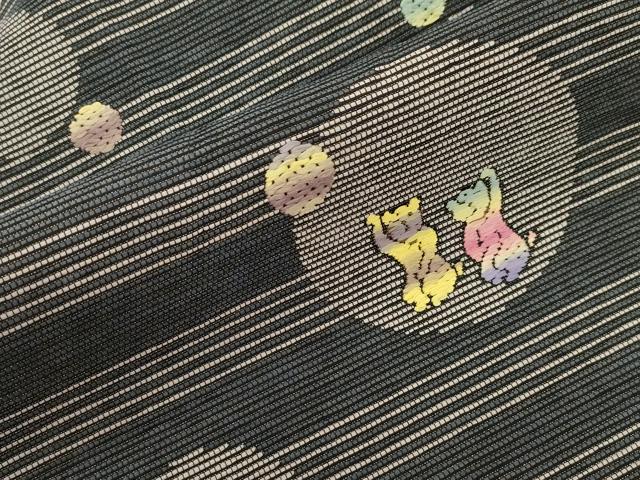 平和屋着物●九寸名古屋帯　動物丸文　正絹　逸品　CABJ9370dy