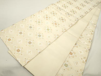 平和屋着物●六通柄袋帯　唐織　菱花文　金糸　鈴乃屋扱い　正絹　逸品　CABJ9372dy