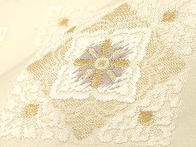 平和屋着物●六通柄袋帯　唐織　菱花文　金糸　鈴乃屋扱い　正絹　逸品　CABJ9372dy