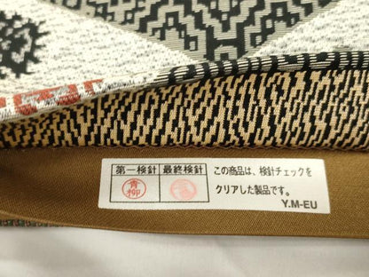 平和屋着物●全通柄袋帯　抽象文様　正絹　逸品　CABJ9374dy
