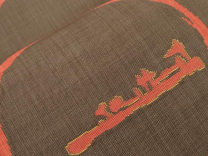 平和屋着物●名門木屋太　今河織物　六通柄袋帯　紬地　孔雀文　正絹　逸品　CABJ9375dy