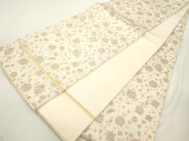平和屋着物●織物一筋名門　織悦　全通柄　本袋帯　更紗文　金糸　正絹　逸品　CABJ9384dy