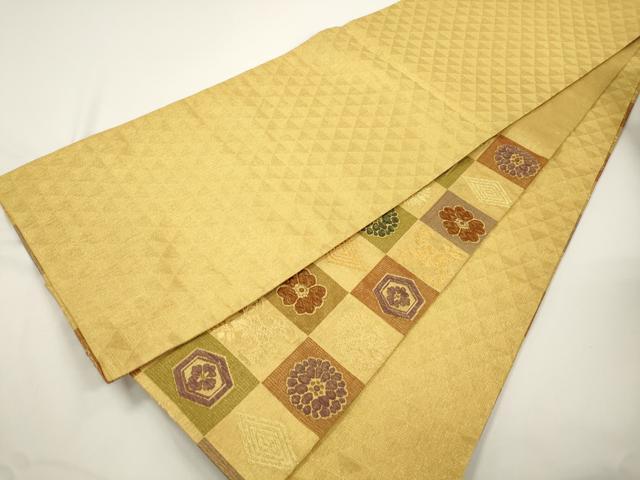 平和屋着物●両面　六通柄袋帯　雅趣　金糸　正絹　逸品　CABJ9388dy
