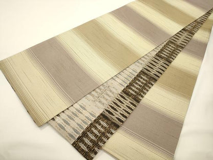 平和屋着物●両面　全通柄袋帯　幾何学文　正絹　逸品　CABJ9394dy