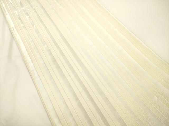 平和屋着物▽西陣　御薗織物謹製　両面　六通柄袋帯　スリーシーズン　春夏秋　格子柄　金糸　証紙付き　正絹　逸品　CABJ9396dy