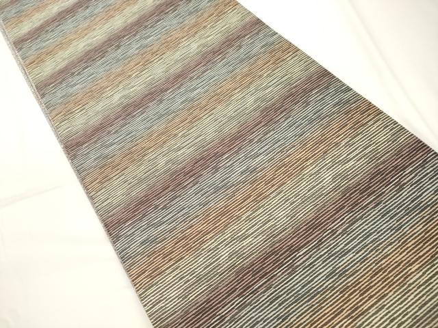 平和屋着物●両面　太鼓柄袋帯　金唐革　地紙草花文　金銀彩　正絹　逸品　未使用　CABJ9405dy