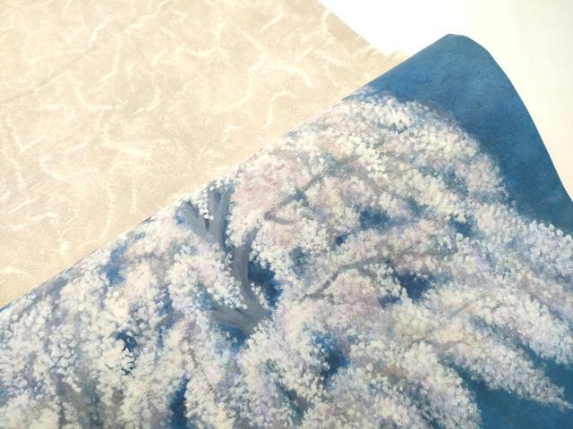 平和屋着物●太鼓柄袋帯　手描き　刺繍　草木文　正絹　逸品　CABJ9407dy