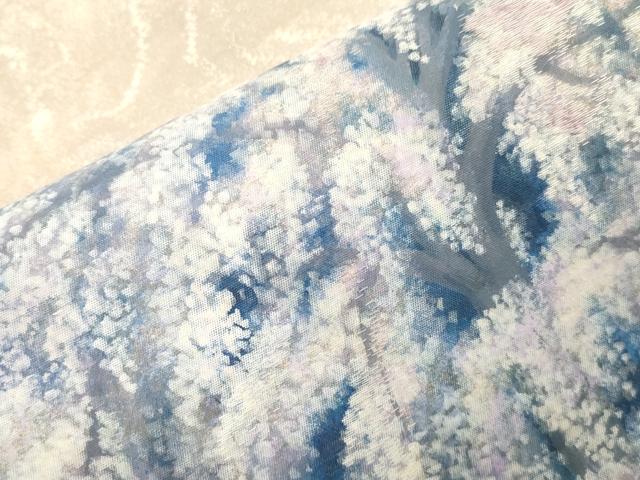 平和屋着物●太鼓柄袋帯　手描き　刺繍　草木文　正絹　逸品　CABJ9407dy
