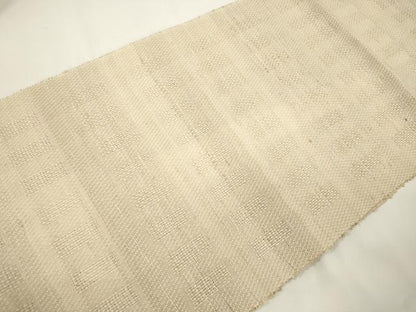 平和屋着物●つけ帯　作家物　野蚕糸　創作桐生織　幾何学文　練色　泉織物謹製　正絹　逸品　CABJ9412dy