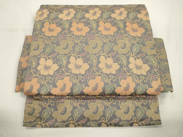 平和屋着物●つけ帯　草花文　正絹　逸品　CABJ9413dy