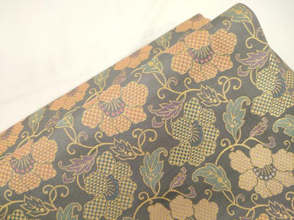 平和屋着物●つけ帯　草花文　正絹　逸品　CABJ9413dy
