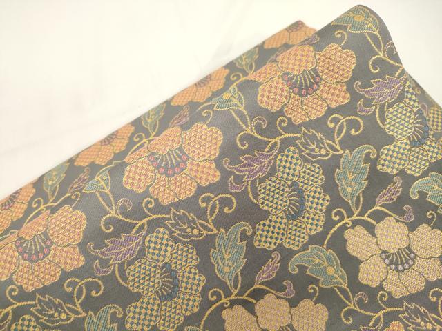 平和屋着物●つけ帯　草花文　正絹　逸品　CABJ9413dy