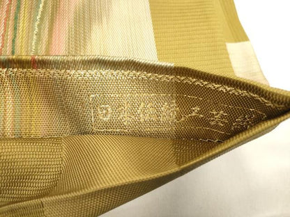 平和屋着物●つけ帯　スペクトル　日本伝統工芸絣　霞文　金糸　正絹　逸品　CABJ9417dy