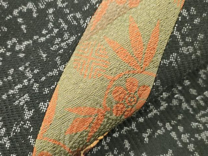 平和屋着物●つけ帯　切嵌草花文　金銀糸　正絹　逸品　CABJ9420dy