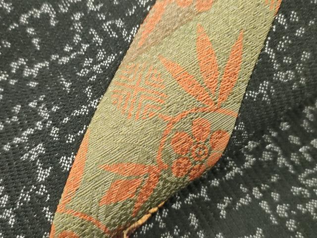 平和屋着物●つけ帯　切嵌草花文　金銀糸　正絹　逸品　CABJ9420dy