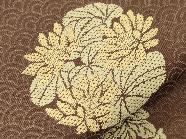 平和屋着物●西陣織　陰山織物謹製　箔屋清兵衛　つけ帯　草花丸文　正絹　逸品　CABJ9421dy