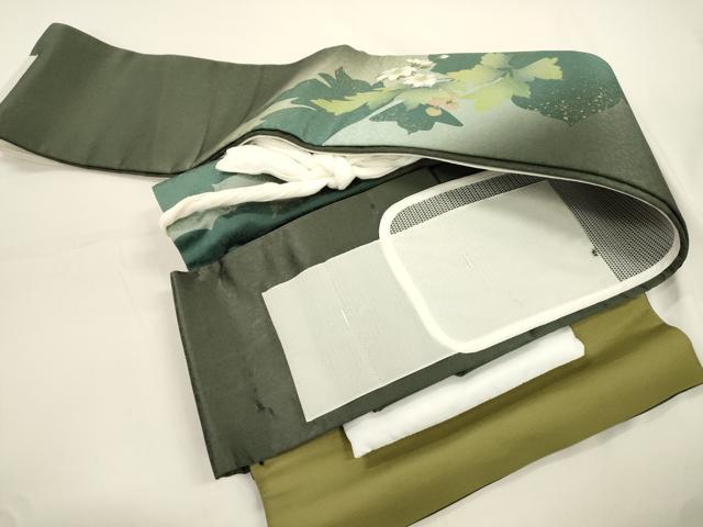平和屋着物●ワンタッチつけ帯　草花文　やまと誂製　正絹　逸品　CABJ9422dy