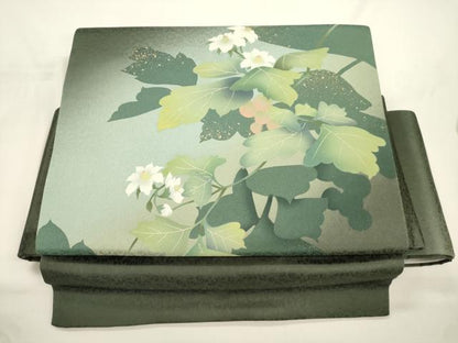 平和屋着物●ワンタッチつけ帯　草花文　やまと誂製　正絹　逸品　CABJ9422dy