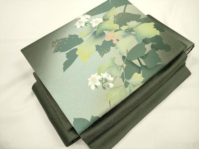 平和屋着物●ワンタッチつけ帯　草花文　やまと誂製　正絹　逸品　CABJ9422dy
