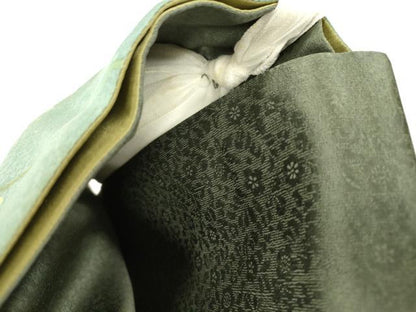 平和屋着物●ワンタッチつけ帯　草花文　やまと誂製　正絹　逸品　CABJ9422dy