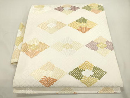 平和屋着物●つけ帯　唐織　作家物　菱文　正絹　逸品　CABJ9424dy