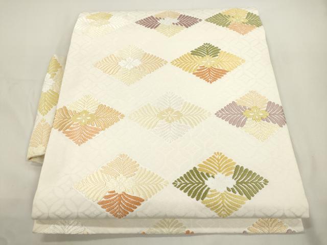 平和屋着物●つけ帯　唐織　作家物　菱文　正絹　逸品　CABJ9424dy