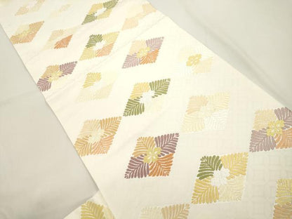 平和屋着物●つけ帯　唐織　作家物　菱文　正絹　逸品　CABJ9424dy