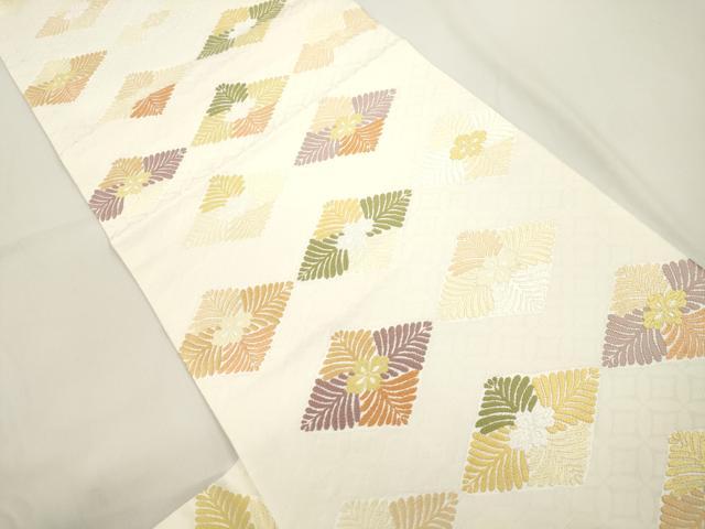 平和屋着物●つけ帯　唐織　作家物　菱文　正絹　逸品　CABJ9424dy
