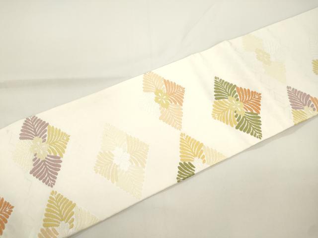 平和屋着物●つけ帯　唐織　作家物　菱文　正絹　逸品　CABJ9424dy
