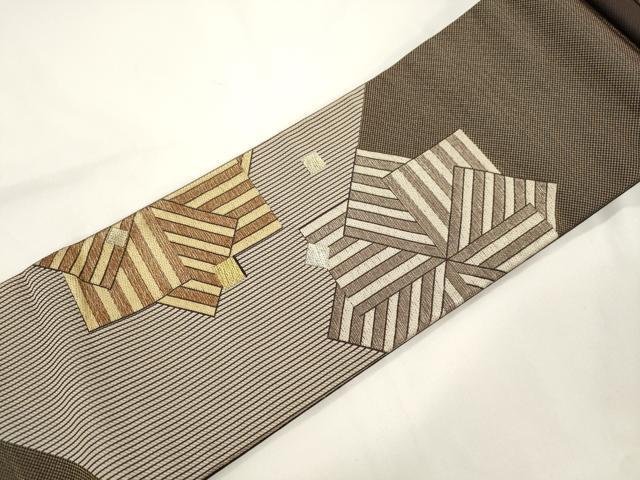 平和屋着物●ワンタッチつけ帯　色紙重ね文　金銀糸　正絹　逸品　CABJ9432dy