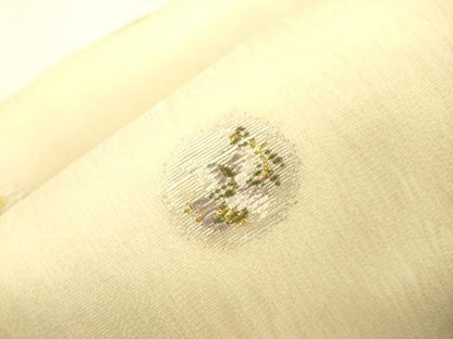平和屋着物▽ワンタッチつけ帯　スリーシーズン　春夏秋　花鳥文　金銀糸　正絹　逸品　CABJ9433dy