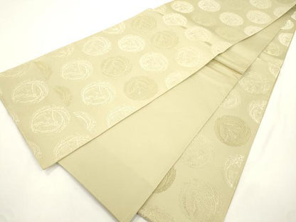 平和屋着物●全通柄袋帯　松葉丸文　正絹　逸品　CABJ9447dy